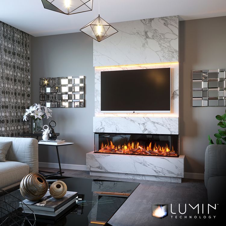 Media Wall Fireplace Setting