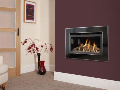 Brandon Gas Fire with Chrome and Black Trim