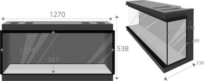 The Panoramic 1250 Media Wall Fire - sizes