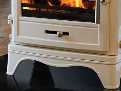 Bassington Eco - Skirted Stove In Warm White Enamel - close