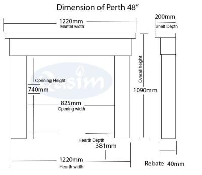 Qasim Perth Fire Surround Sizes